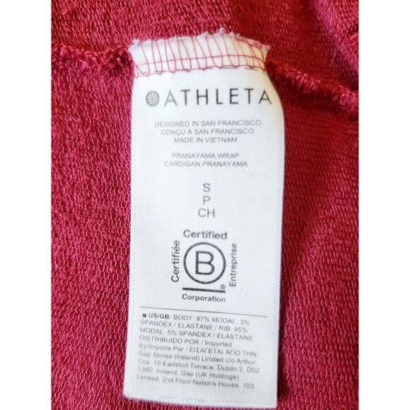 Athleta SP Open Slub Cardigan Women's Maroon Long Sleeve Oversize Soft - Picture 8 of 8